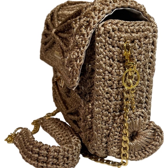 Handmade Beige Satchel Shoulder Handbag - Picture 4 of 5